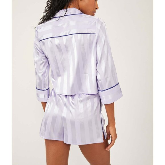 FREE PEOPLE Solid Pillow Talk PJ Set / Violet Frost - Picture 4 of 7